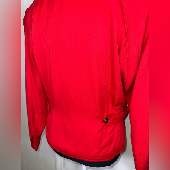 VINTAGE Red Women's Jacket with Cinched Waist and Buttons - Picture 10 of 14
